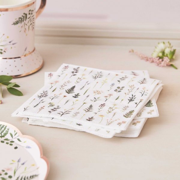 Kleine Servietten - Blumen - Tea Party - 16er-Pack