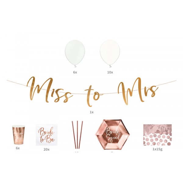 Dekorationsbox - Bride to be - Rosgold - 20er-Pack