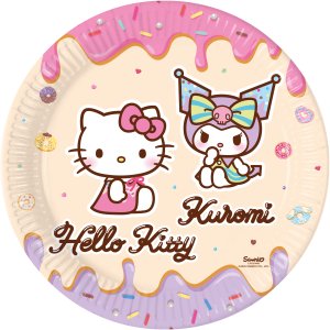 Hello Kitty Pappteller - Hello Kitty & Kuromi - 23 cm - 8er-Pack Hello Kitty Pappteller - Hello Kitty & Kuromi - 23 cm - 8er-Pack