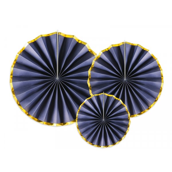 Pin Wheels - 3er-Pack - Marineblau/Gold