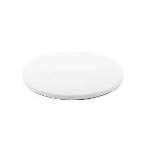 Dicke Kuchenplatte - Rund, wei� mit glattem Rand - 1,2 cm dick, 25 cm Durchmesser