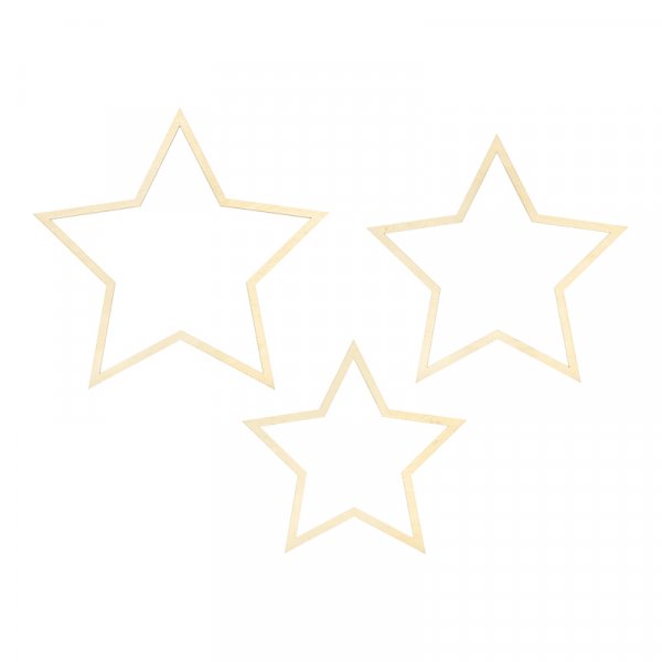 Hngende Sterne - Holz - 3er-Pack