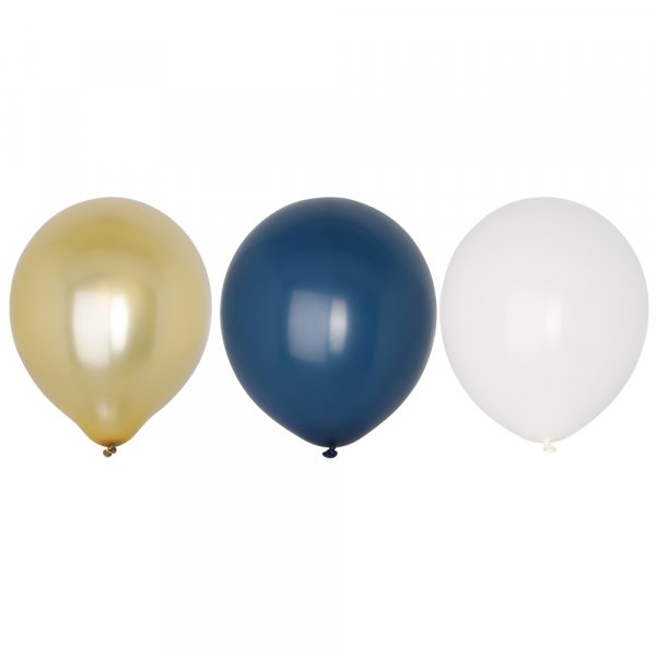 Ballons - Mix - Gold/Blau/Wei� - 8 St�ck