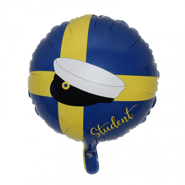 Folienballon - Rund - Blau/Gelb - Schülermütze Folienballon - Rund - Blau/Gelb - Schülermütze