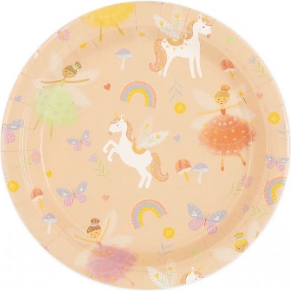 Pappteller - Einh�rner & Prinzessinnen - 18 cm Durchmesser - 6er-Pack