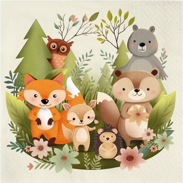 Servietten - Freunde des Waldes - 10er-Pack