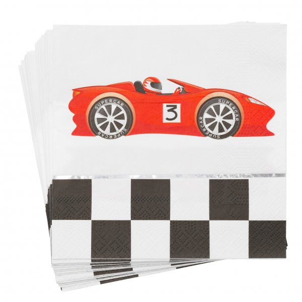 Servietten - Auto mit Silberfolie 16er-Pack (33x33 cm) Servietten - Auto mit Silberfolie 16er-Pack (33x33 cm)