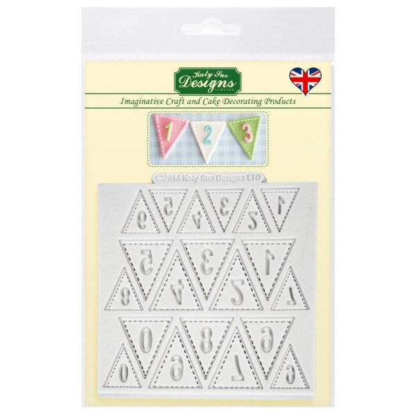 Silikonform - Katy Sue - Zahlen/Wimpel
