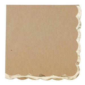 Servietten - Braun mit Goldrand - 16er-Packung Servietten - Braun mit Goldrand - 16er-Packung