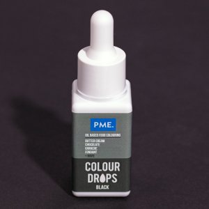 PME Farbtropfen - Lebensmittelfarbe auf Ölbasis - Schwarz - 20 ml PME Farbtropfen - Lebensmittelfarbe auf Ölbasis - Schwarz - 20 ml