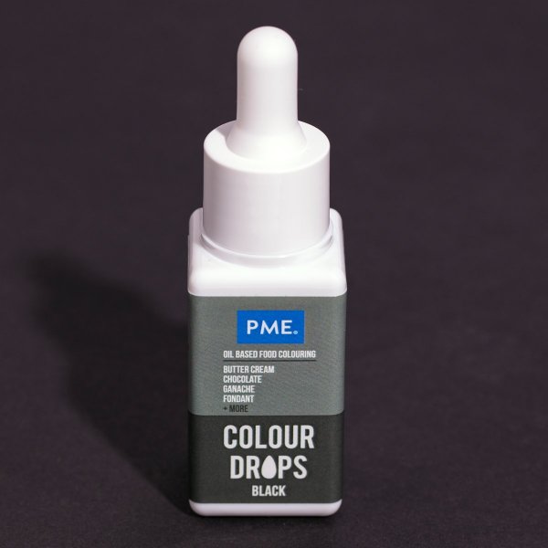 PME Farbtropfen - Lebensmittelfarbe auf Ölbasis - Schwarz - 20 ml PME Farbtropfen - Lebensmittelfarbe auf Ölbasis - Schwarz - 20 ml
