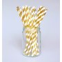 Strohhalme - Gestreift - Goldmetallic - 10 Stk