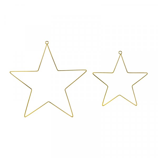 Metallsterne - 2er-Pack Gold