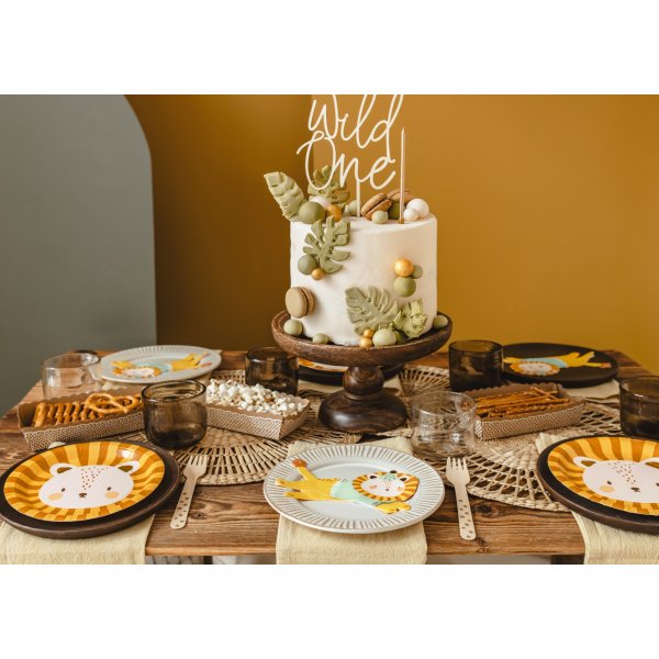 Servietten - Lwe mit Partyhut - 20er-Pack