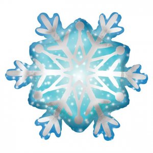 Folienballon - Schneeflocke - Blau/Weiß Folienballon - Schneeflocke - Blau/Weiß