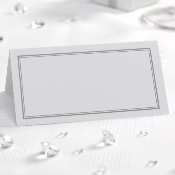 Platzierungskarten - 50er-Pack - Weiß/Silber Platzierungskarten - 50er-Pack - Weiß/Silber