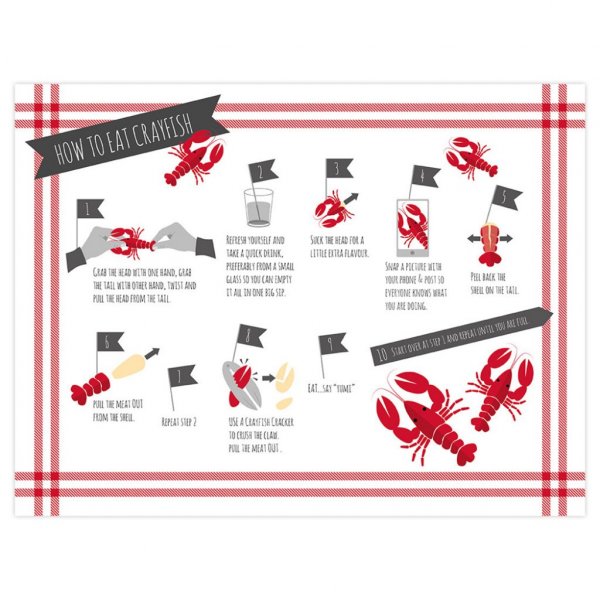 Tischsets - Wie man Krebse isst - 8er-Pack