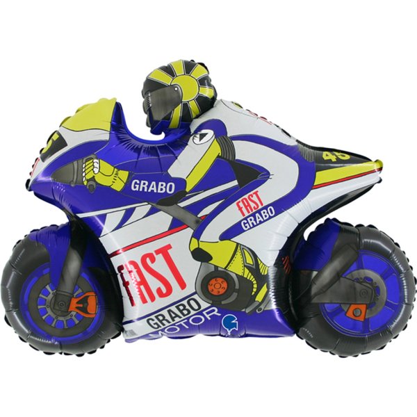 Folienballon - Motorrad - Blau - Form - 74 cm Folienballon - Motorrad - Blau - Form - 74 cm