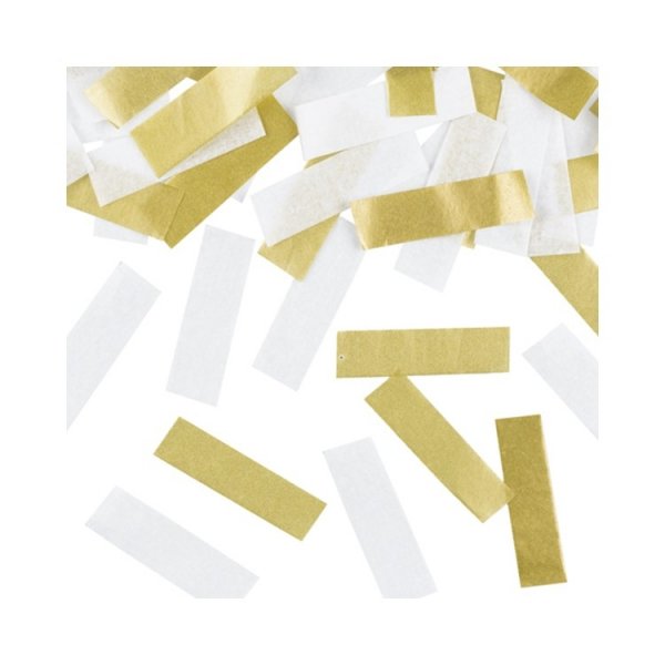 Konfetti-Tube weiß/gold Konfetti-Tube weiß/gold