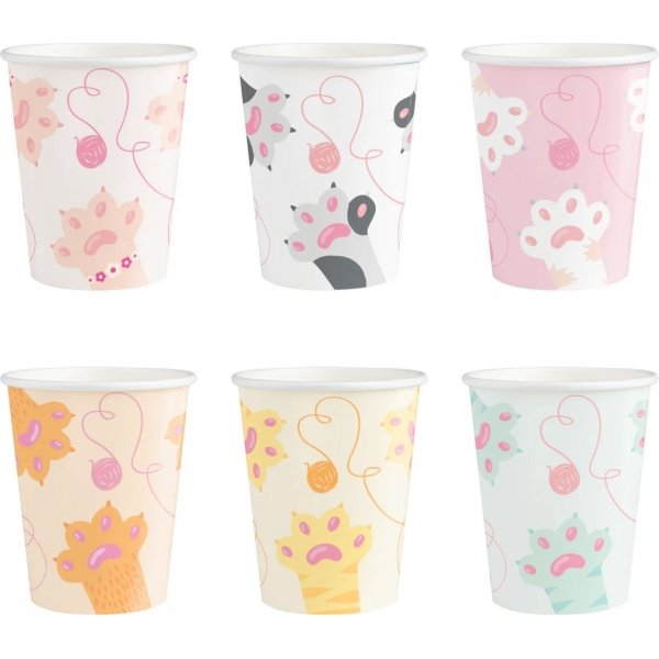 Pappbecher - Pastellkatzen - 6er-Pack Pappbecher - Pastellkatzen - 6er-Pack