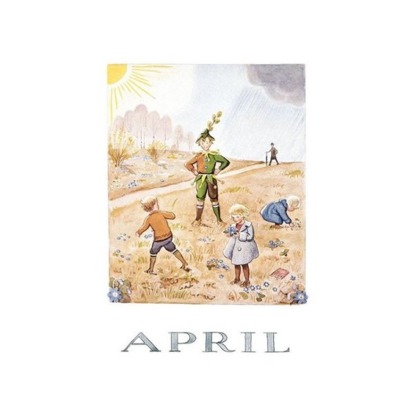 Monatskarte - April - Elsa Beskow Monatskarte - April - Elsa Beskow