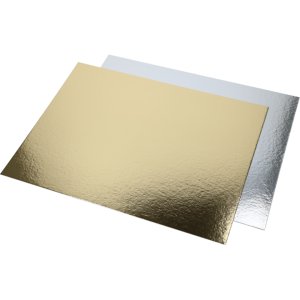Dünne Kuchenplatte - Gold/Silber - Wendbar - Rechteckig - 30 x 40 cm Dünne Kuchenplatte - Gold/Silber - Wendbar - Rechteckig - 30 x 40 cm