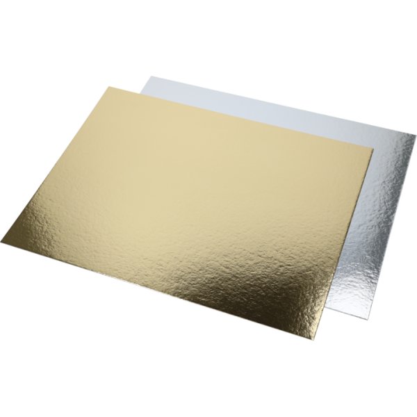 D�nne Kuchenplatte - Gold/Silber - Wendbar - Rechteckig - 30 x 40 cm