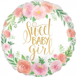 Folienballon - Rund - Floral Baby Folienballon - Rund - Floral Baby