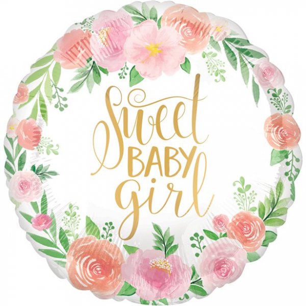 Folienballon - Rund - Floral Baby Folienballon - Rund - Floral Baby