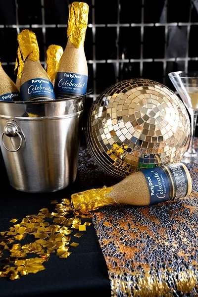 Konfettikanone - Sektflasche 20,5 cm - Gold