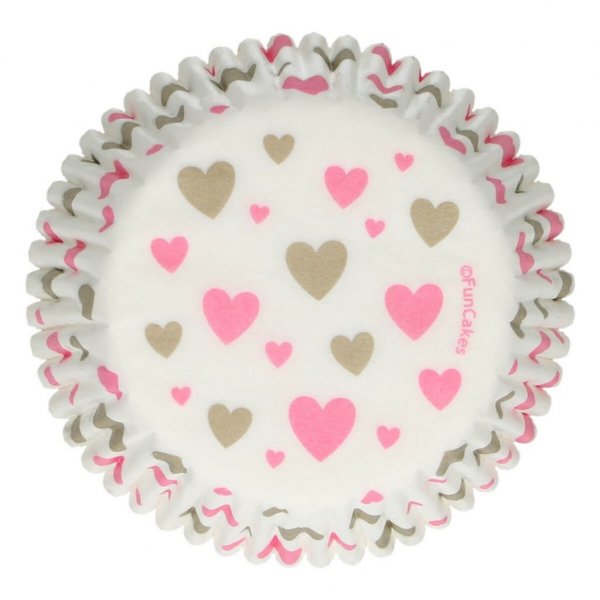 Muffinformen - Herzen - Rosa/Gold - 48er-Pack