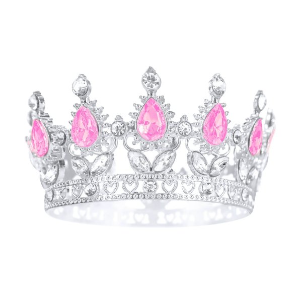 Tortenaufsatz - Krone - Silber mit rosa Kristallen Tortenaufsatz - Krone - Silber mit rosa Kristallen