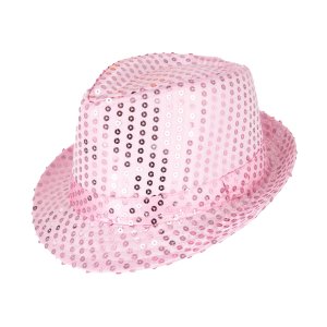 Rosa Hut mit Pailletten