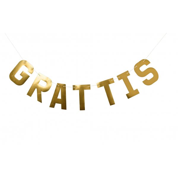 Girlande - "HERZLICHEN GL�CKWUNSCH" - 2m Goldfolie