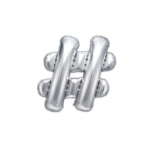 Folienballon Hashtag Silber