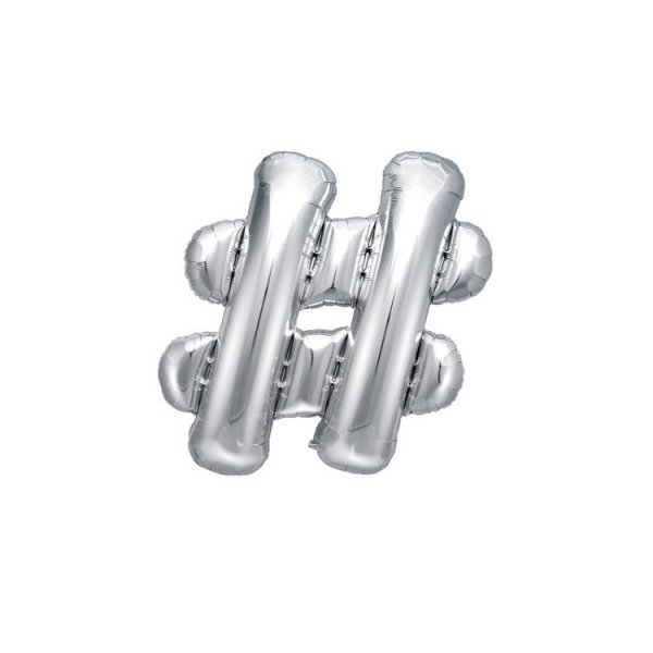 Folienballon Hashtag Silber Folienballon Hashtag Silber