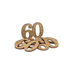 Tischdekoration zum 60. Geburtstag - Gold - 6er-Pack Tischdekoration zum 60. Geburtstag - Gold - 6er-Pack
