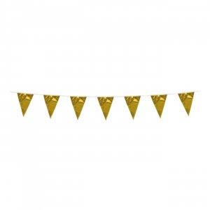 Wimpelkette, Metallic-Gold, 3 m Wimpelkette, Metallic-Gold, 3 m
