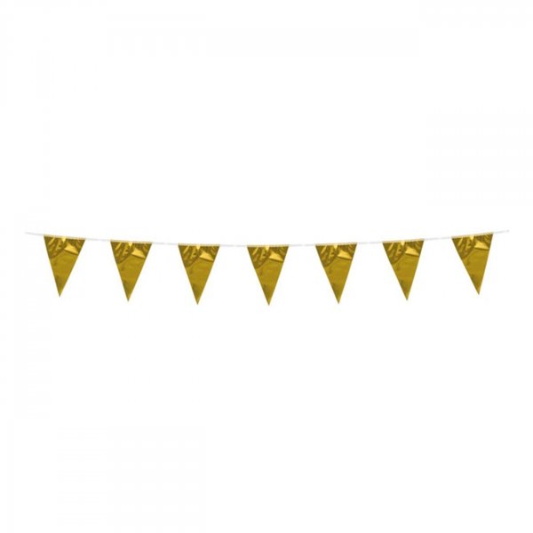 Wimpelkette, Metallic-Gold, 3 m Wimpelkette, Metallic-Gold, 3 m
