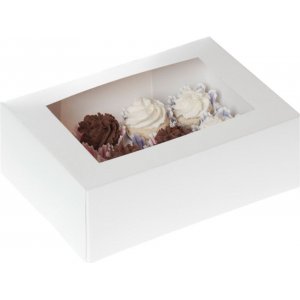 Box f�r 12 Mini-Cupcakes - Wei� - House of Marie - 2er-Pack