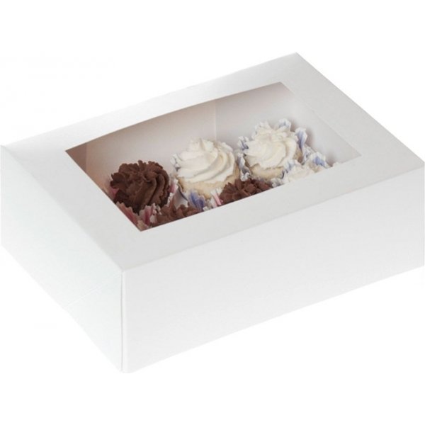 Box f�r 12 Mini-Cupcakes - Wei� - House of Marie - 2er-Pack