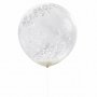 Riesenballons - Weies Konfetti - 3er-Pack