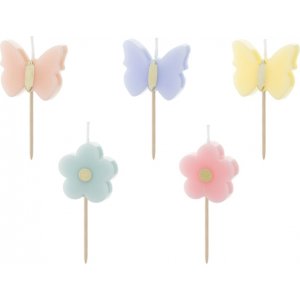 Kuchenkerzen - Schmetterlinge/Blumen - 5er-Pack Kuchenkerzen - Schmetterlinge/Blumen - 5er-Pack