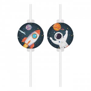 Straws Space Party 4er-Pack Straws Space Party 4er-Pack