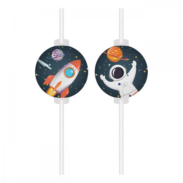 Straws Space Party 4er-Pack Straws Space Party 4er-Pack