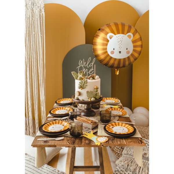 Servietten - Lwe mit Partyhut - 20er-Pack