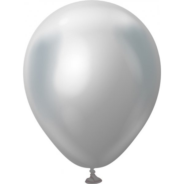 Mini-Luftballons schlicht - Premium 13 cm - Silber Chrom