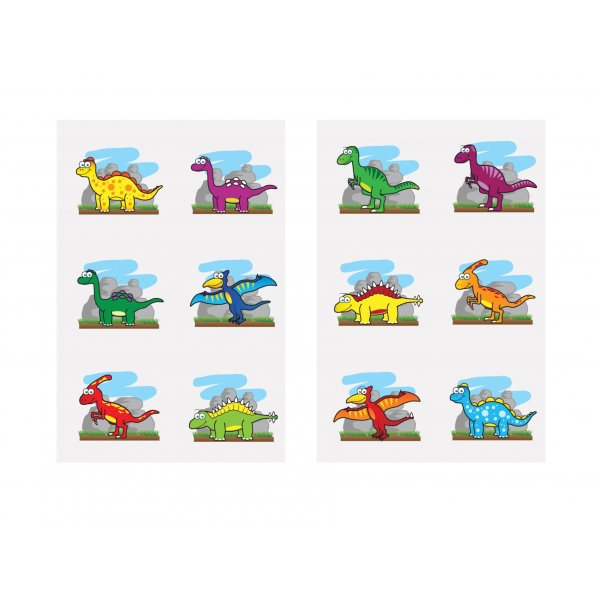 Tattoos - Niedliche Dinosaurier - 6 St�ck