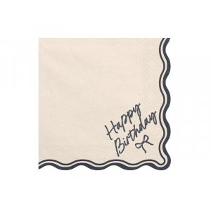 Servietten - Alles Gute zum Geburtstag - Schwarz/Weiß - 12er-Packung Servietten - Alles Gute zum Geburtstag - Schwarz/Weiß - 12er-Packung