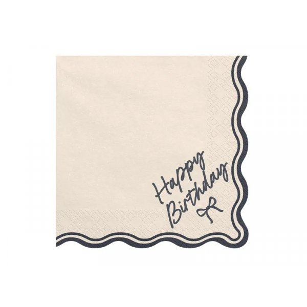 Servietten - Alles Gute zum Geburtstag - Schwarz/Weiß - 12er-Packung Servietten - Alles Gute zum Geburtstag - Schwarz/Weiß - 12er-Packung
